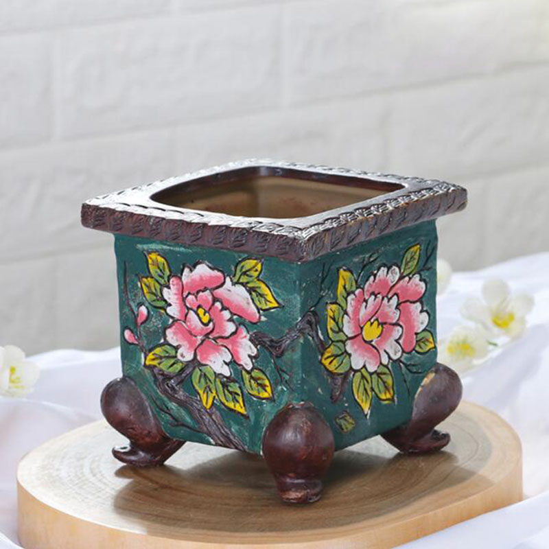 Japanese Garden Bonsai - Korean Style Handpainted Floral Pattern Ceramic