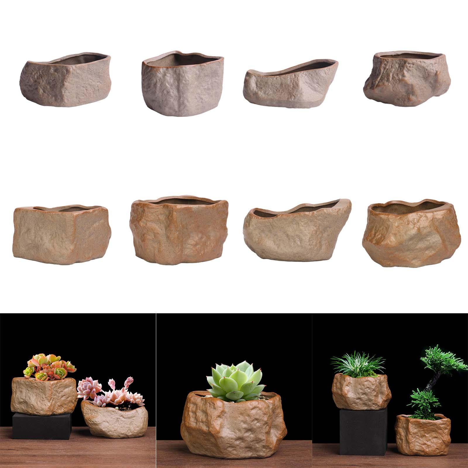Training Pot Ceramic - Ceramic Succulent Pot Stone Shape Sturdy