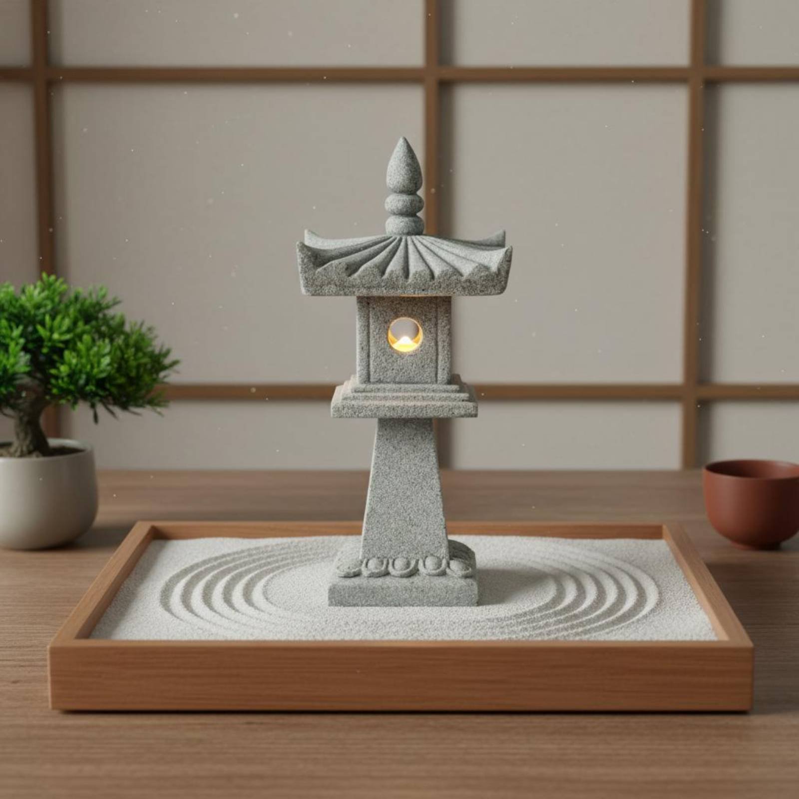 Miniature Stone Lantern Antiqu - Japanese Garden Bonsai 评论和价格