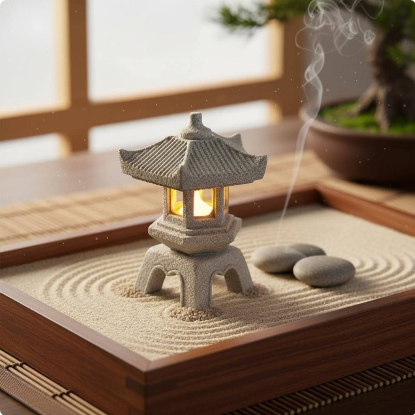 Miniature Stone Lantern Antiqu - Japanese Garden Bonsai 评论和价格
