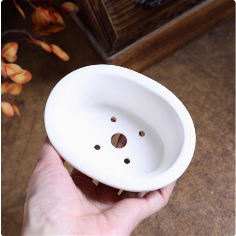 Porcelain White Oval Bonsai Po - Bonsai Garden Table 评论和价格