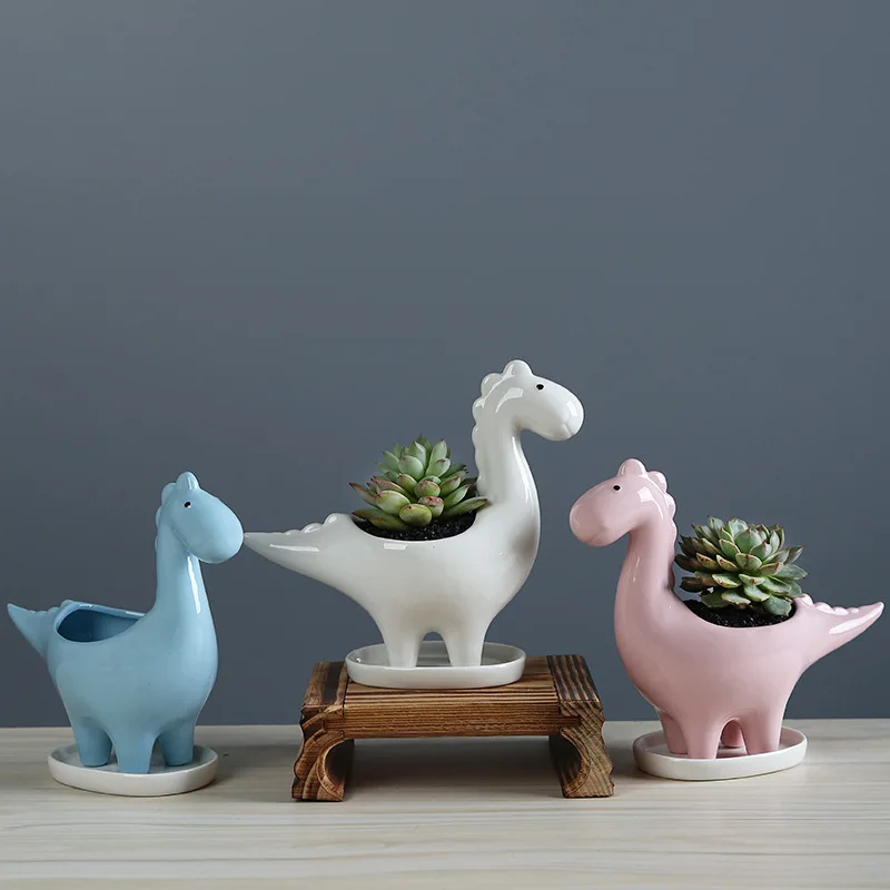 Ceramic Cartoon Dinosaur Plant - Japanese Garden Bonsai 评论和价格