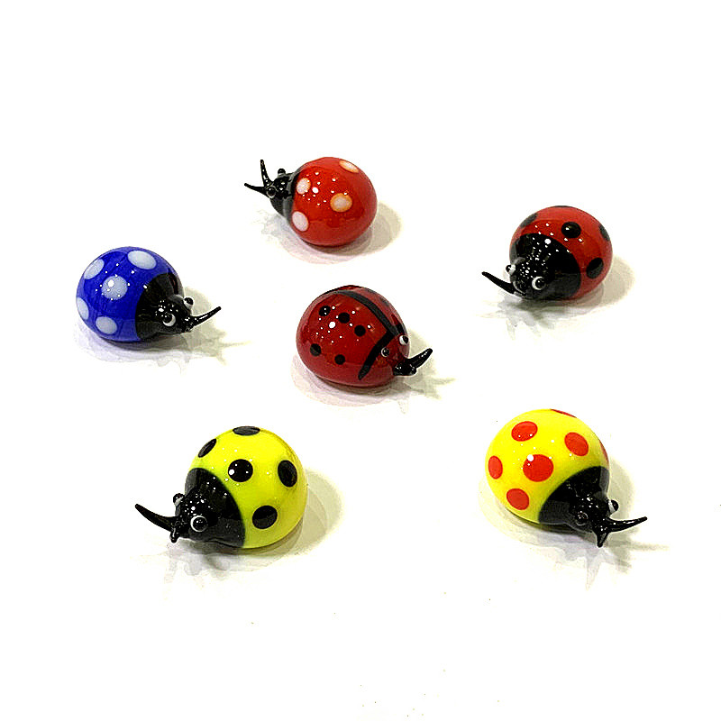 Colorful Mini Glass Ladybug Fi - Bonsai Garden Table 评论和价格