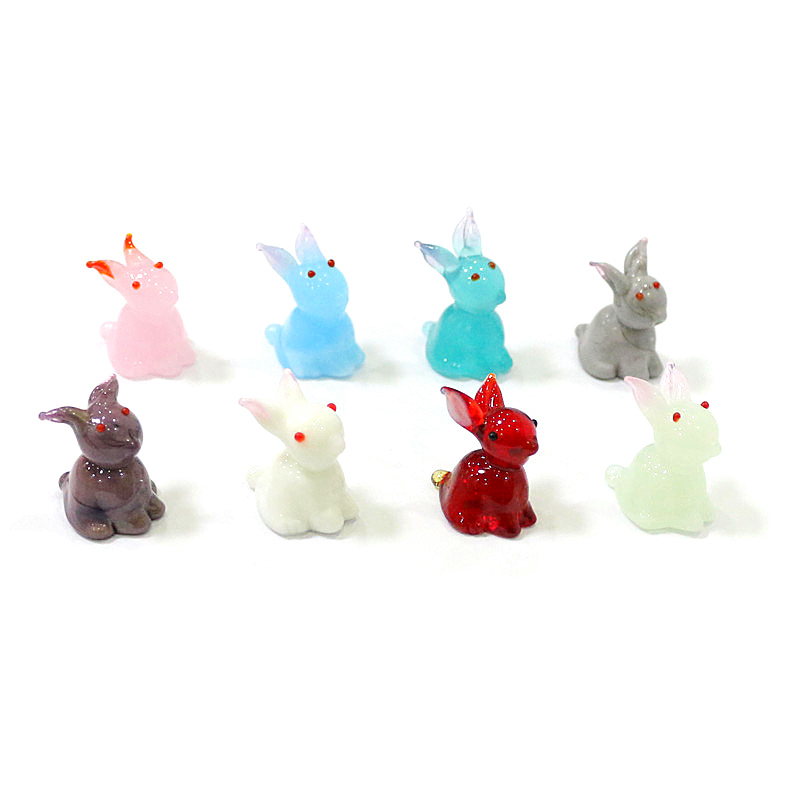 2pcs Mini Glass Bunny Figurine - Bonsai Garden Table 评论和价格