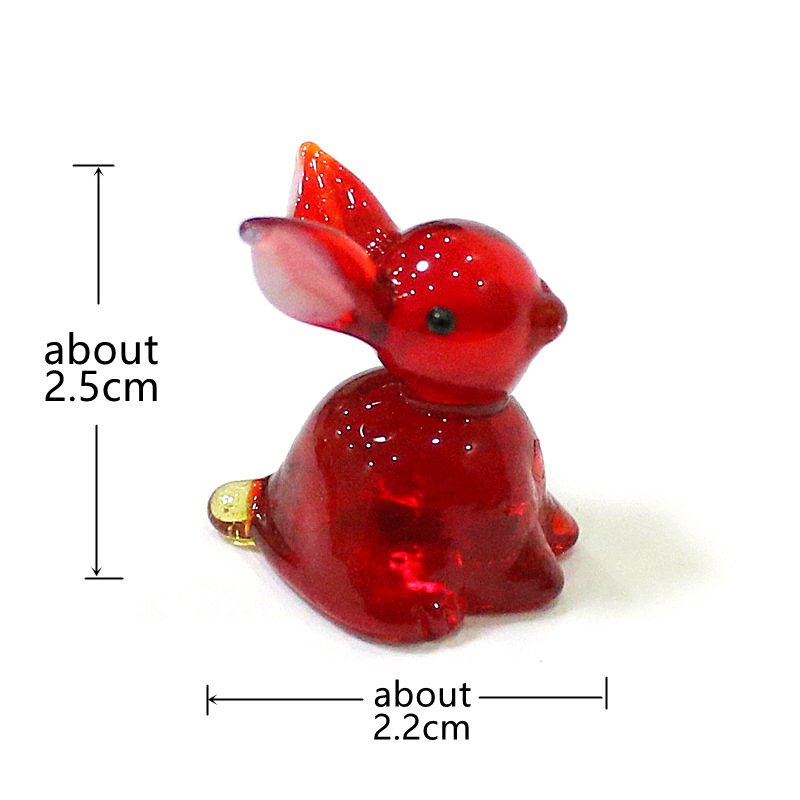 2pcs Mini Glass Bunny Figurine - Bonsai Garden Table 评论和价格
