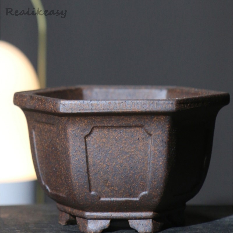 Purple Sand Flower Pot Hexagon - Japanese Garden Bonsai 评论和价格